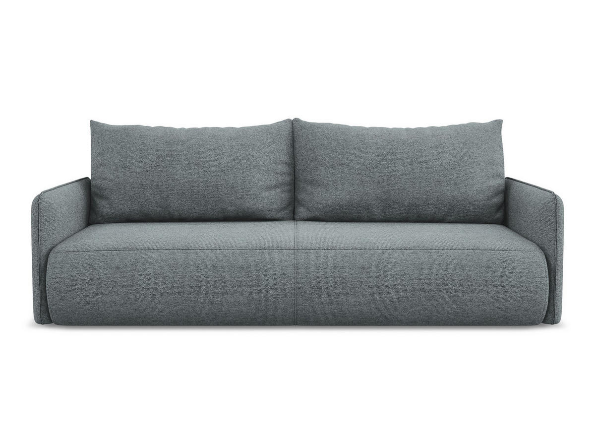 3-SITZER SOFA mit Schlaffunktion Chenille Stoff Blau - Blau/Blaugrau, Kunststoff/Textil (216/86/105cm) - Makamii