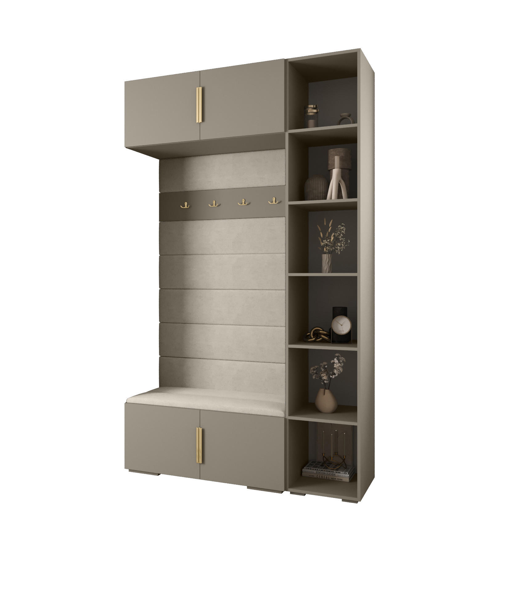 GARDEROBEN-SET 236,7/140/47 - Kaschmir/Beige, Holz/Metall (140/236.7/47cm) - Abiks Möbel