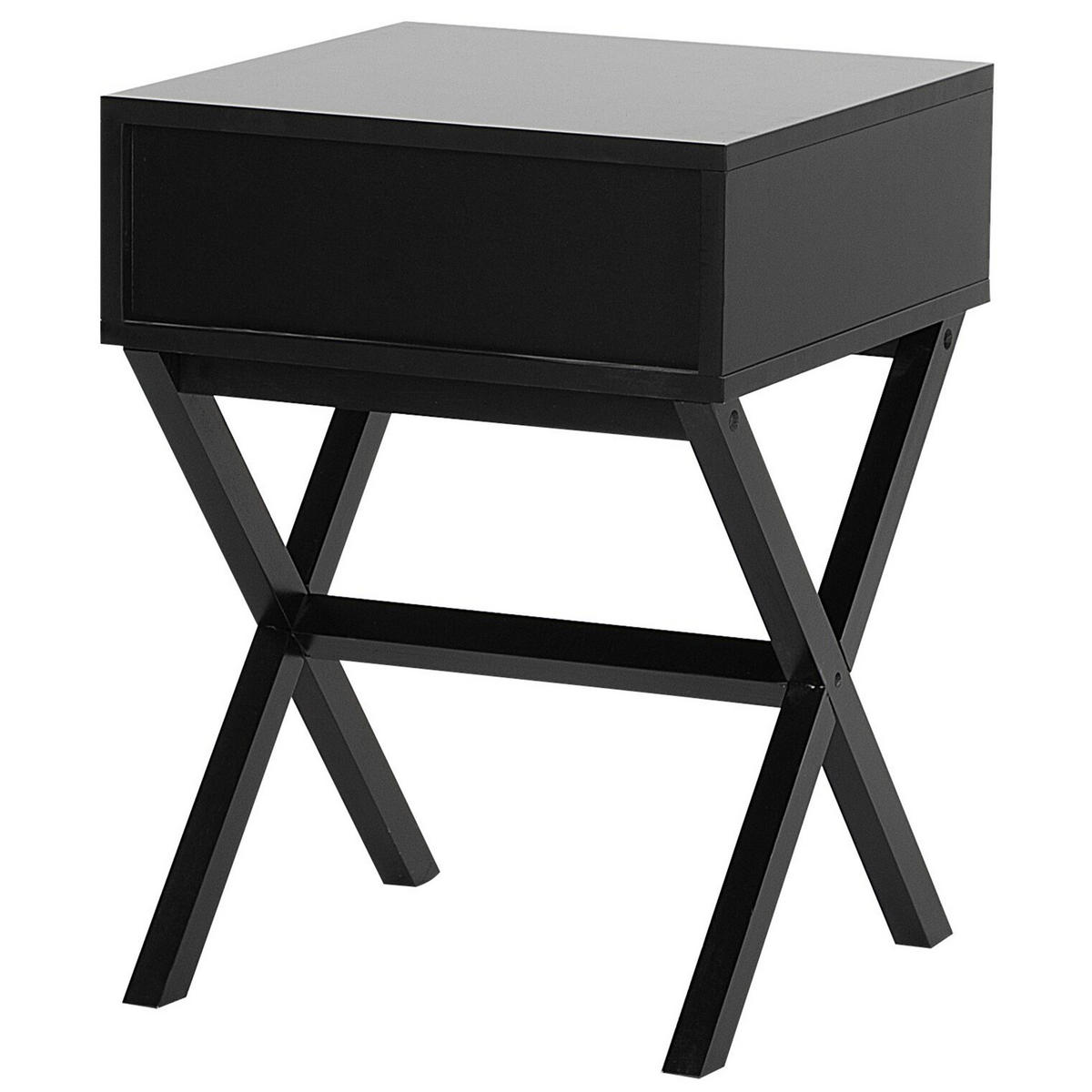 BEISTELLTISCH schwarz quadratisch 40/40 cm Monroe - Schwarz, Holzwerkstoff (40/40/55cm) - Beliani