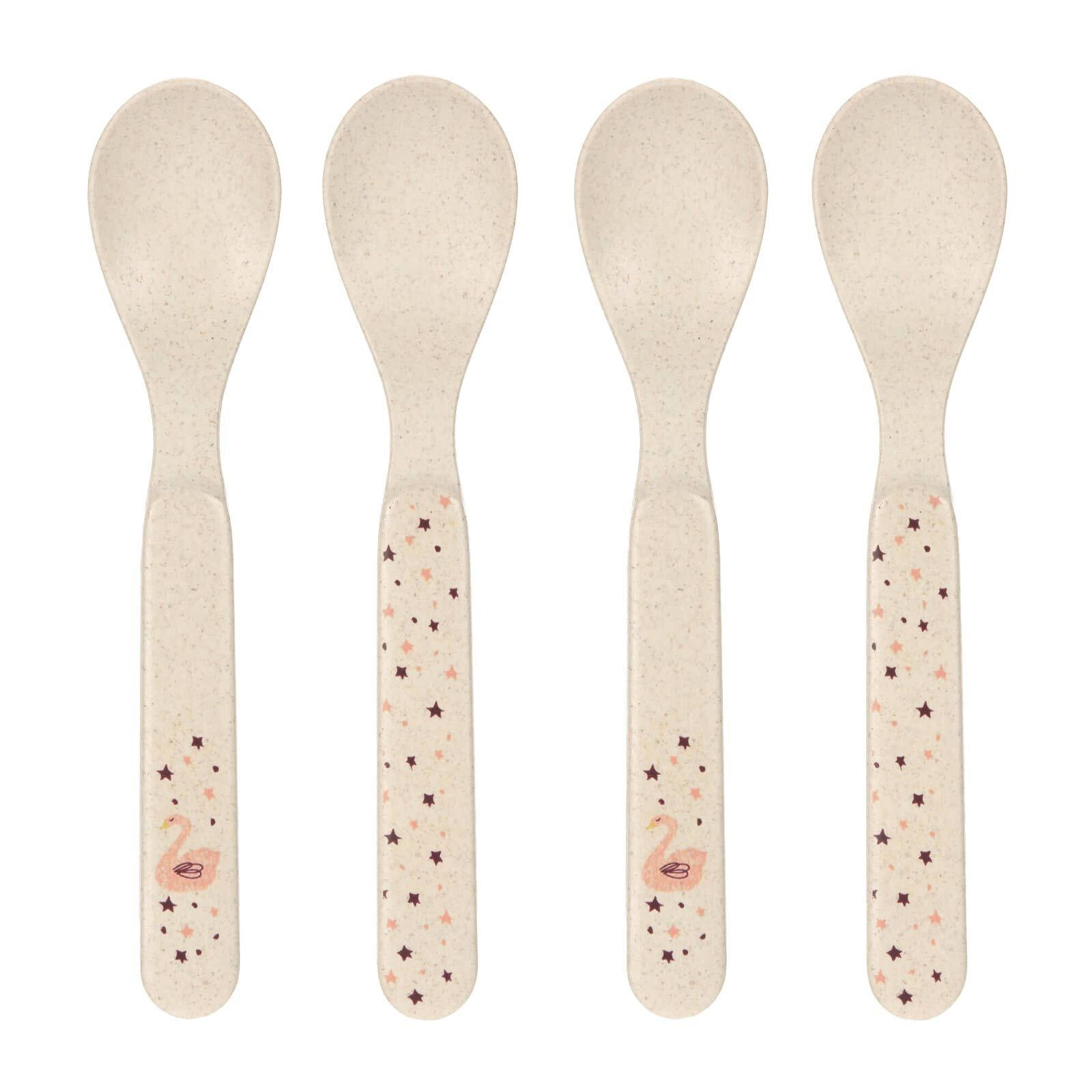 KINDERLÖFFEL Little Water Schwan 13,5 4er Set - Beige/Multicolor, Metall - Lässig