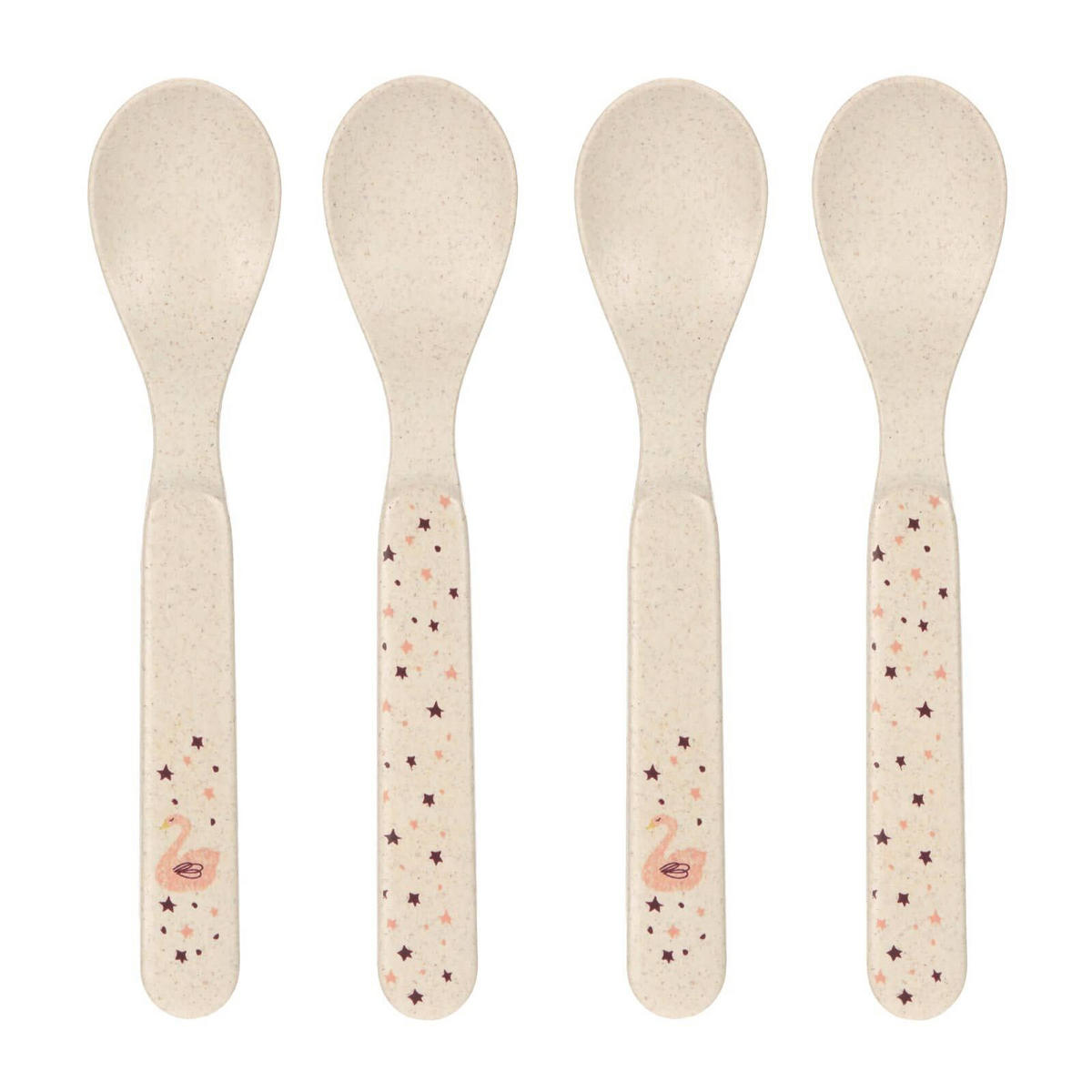 KINDERLÖFFEL Little Water Schwan 13,5 4er Set - Beige/Multicolor, Metall - Lässig