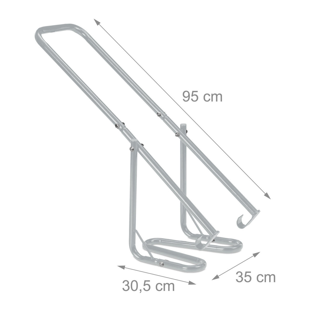 MÜLLPRESSE - Grau, Metall (35/41/95cm) - Relaxdays