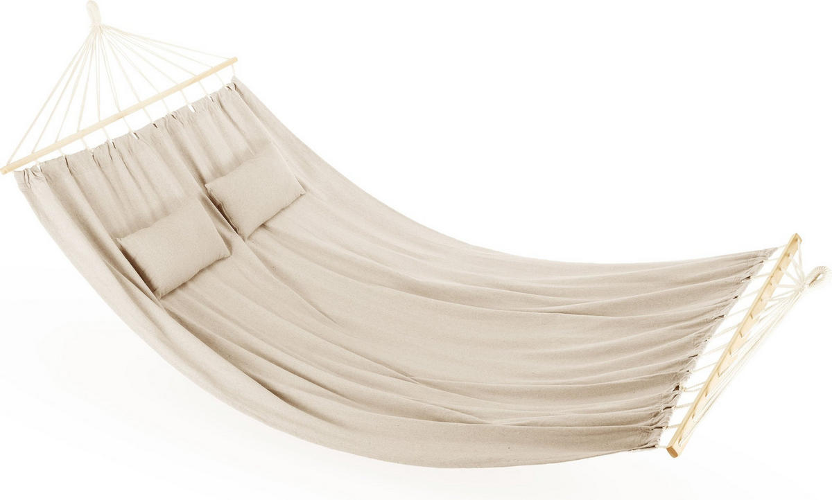 HÄNGEMATTE 200/150 cm, bis 200 kg, für 2 Personen - Beige, Textil (200/1/150cm) - Outtec