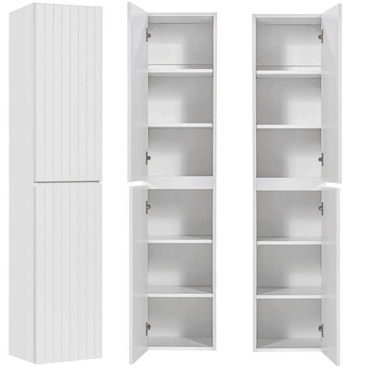 BADMÖBEL-SET 4-TLG. Iraklio-56 - Weiß, Holzwerkstoff (250/200/46cm) - Lomado