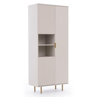 BÜCHERREGAL Nubia 3-türig Kaschmir - Kaschmir/Goldfarben, Holzwerkstoff/Metall (80/190/41cm) - Ravio