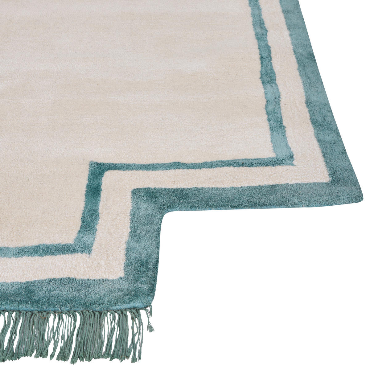 KURZFLOR-TEPPICH Beige 160/230 cm Berwari - Blau/Beige, Textil (160/230cm) - Beliani