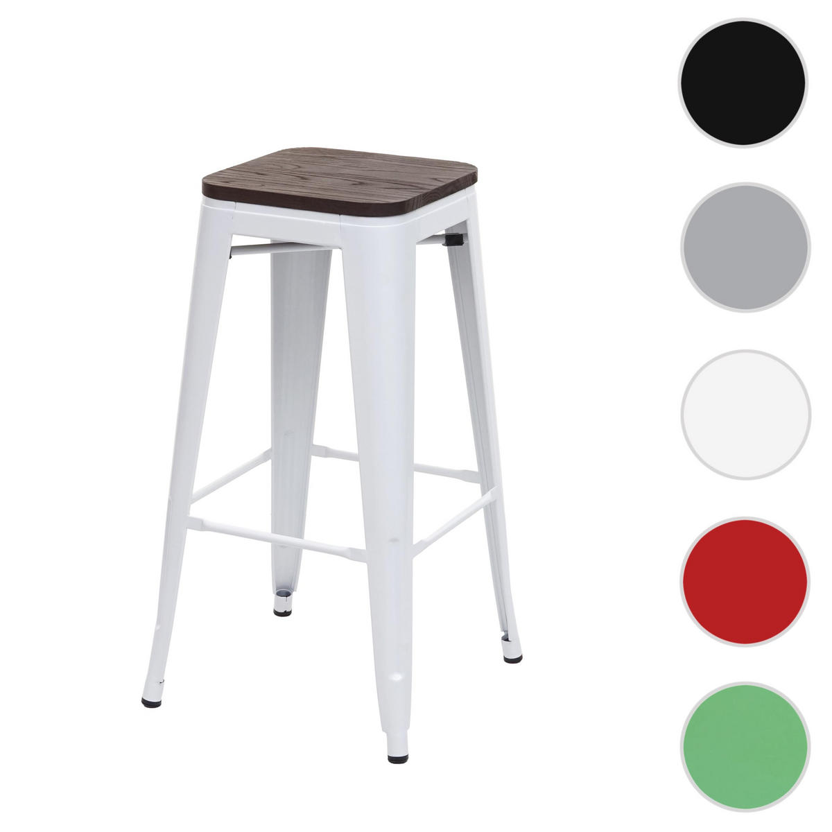 BARHOCKER METALL Weiß - Weiß, Holz (42/76/42cm) - MCW
