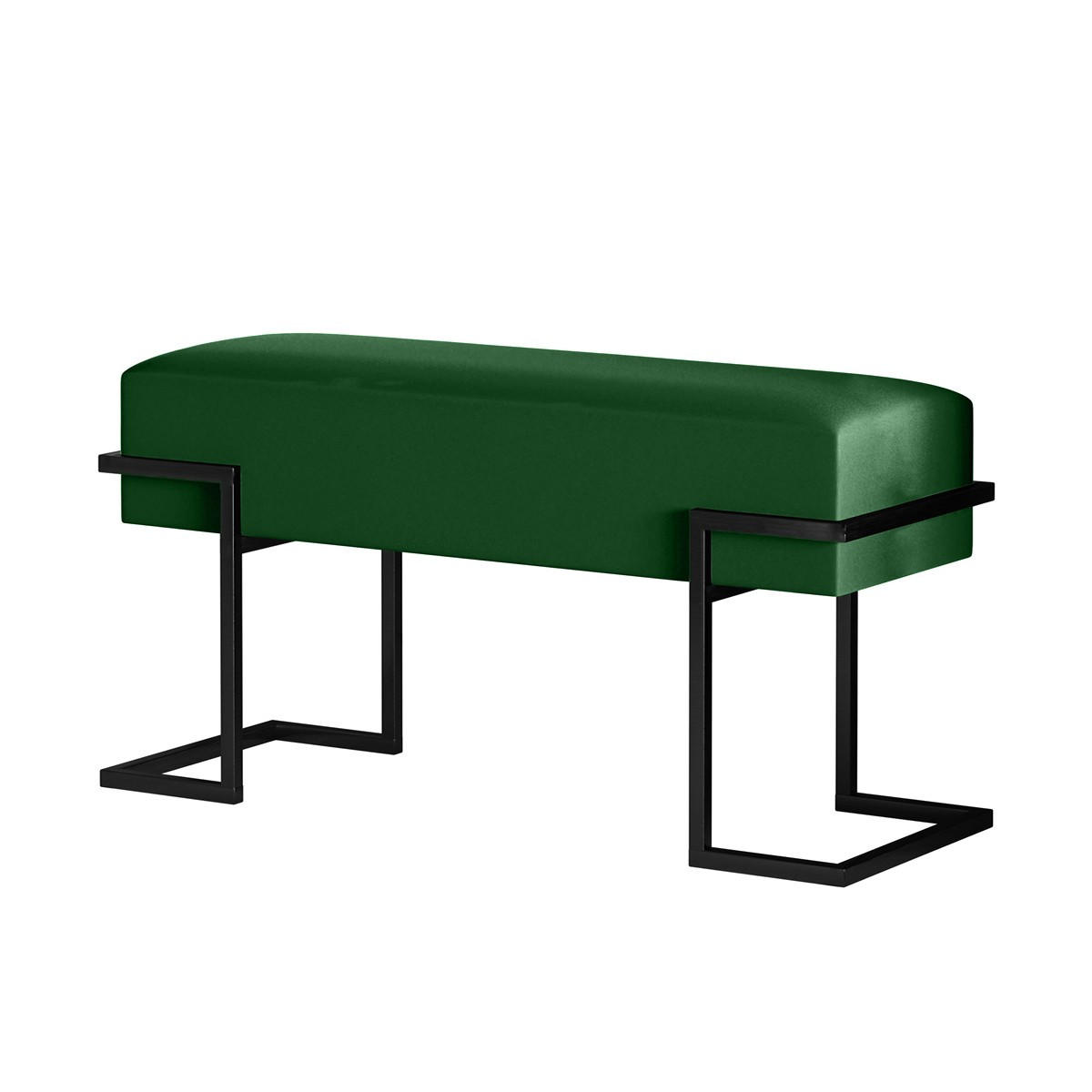 POLSTERBANK CELY 80 cm, Grün, Schwarzes Profil - Schwarz/Grün, Textil/Metall (80/42/34cm) - Bettso