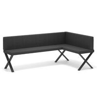 ECKBANK rechts VERO X Webstoff glatt, 168/128 cm Anthrazit - Anthrazit, Textil/Metall (128/168cm) - Idohome