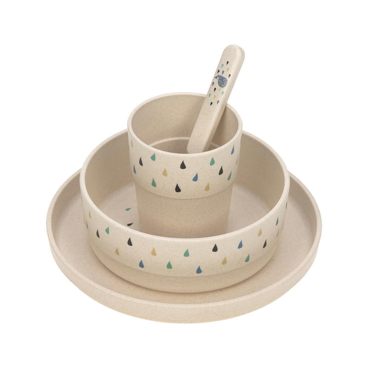 KINDER-GESCHIRR-SET Little Water Whale 4er Set - Dunkelblau, Kunststoff (7.2/26/22.7cm) - Lässig