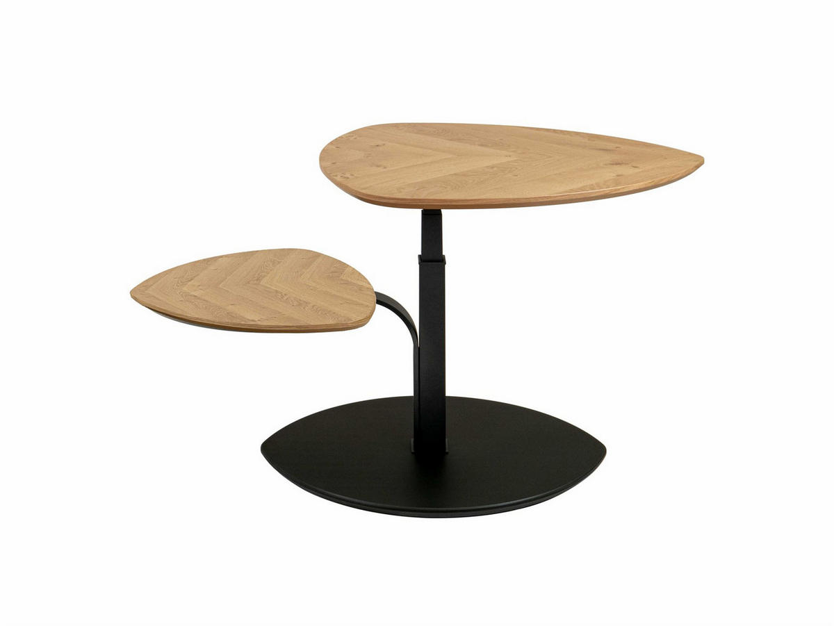 COUCHTISCH höhenverstellbar Coral 110x47x70 Echtholz Wildeiche/Schwarz - Wildeiche/Schwarz, Holz (110/70/70cm) - 58aufmkessel