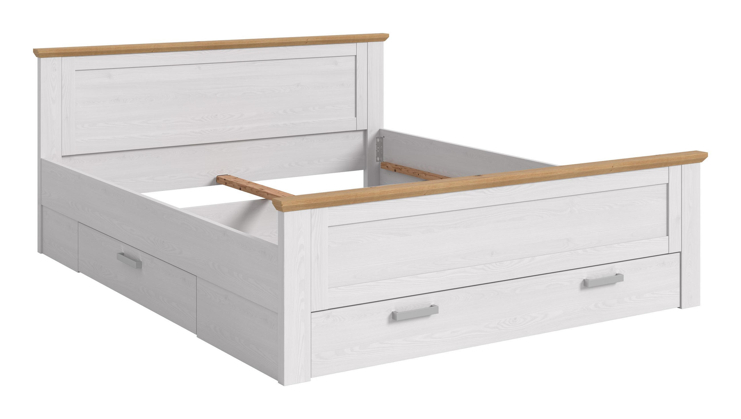 BETT 180x200 mit Unterbettauszügen (B/H/T: 189x90x209 cm) in Sibiu Lärche Nachbildung - Lärchefarben, Holzwerkstoff - Homes & Jones