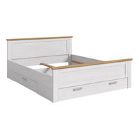 BETT 180x200 mit Unterbettauszügen (B/H/T: 189x90x209 cm) in Sibiu Lärche Nachbildung - Lärchefarben, Holzwerkstoff - Homes & Jones