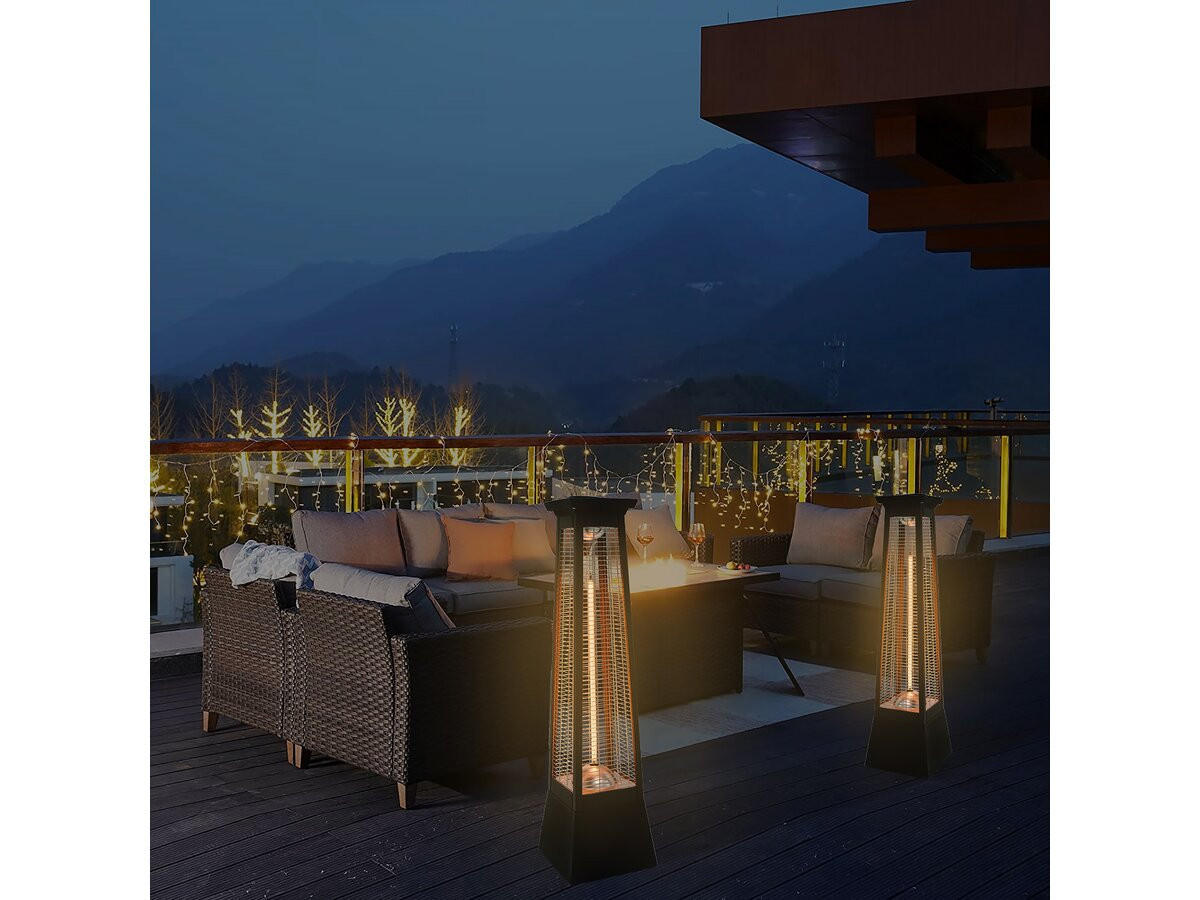 AUSSENHEIZUNG volcano Schwarz - Schwarz, Metall (20/20/80cm) - Habitat Garten