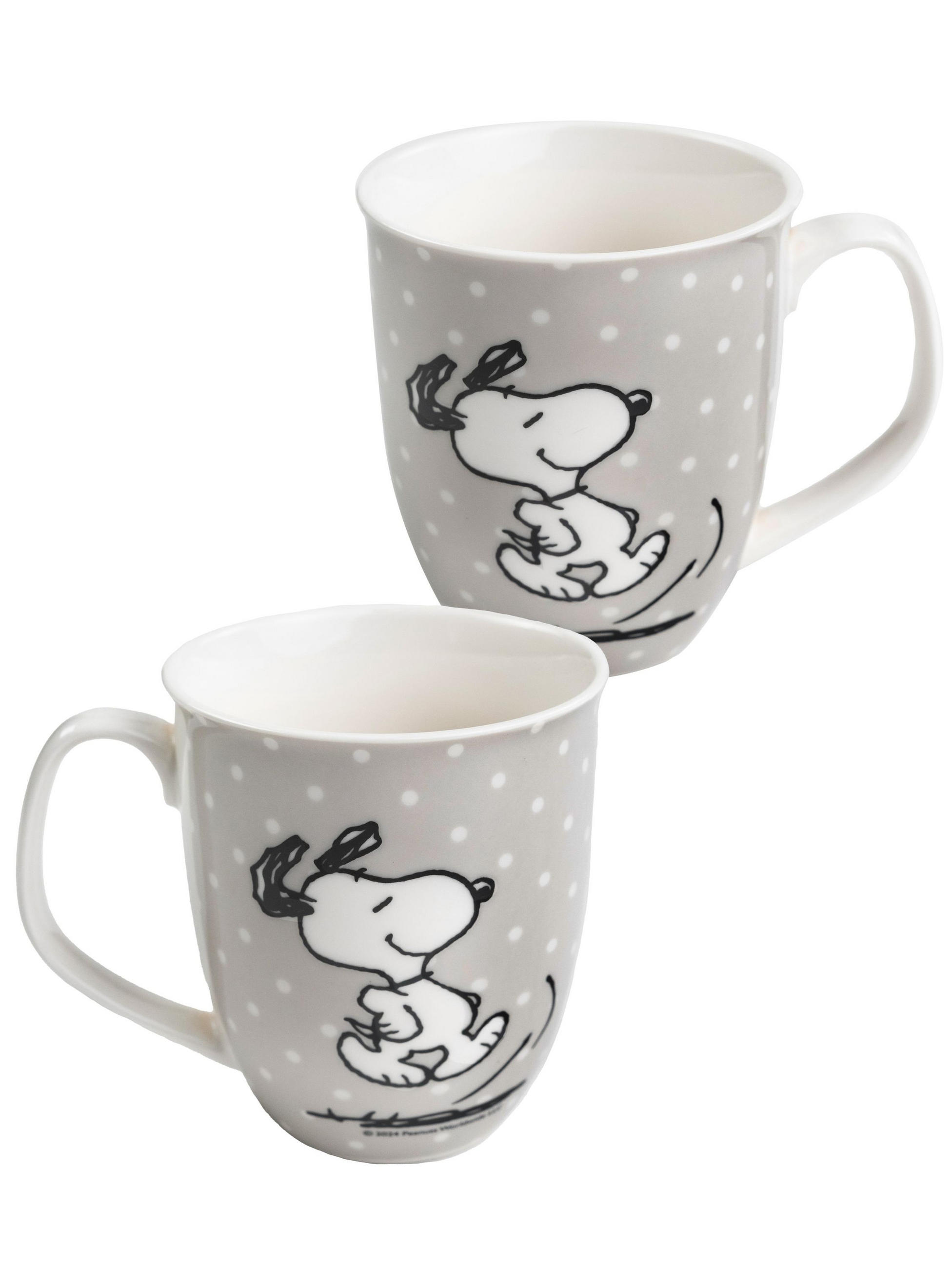 KAFFEEBECHER The Peanuts Snoopy Grau mit Punkten 280 ml - Grau, Keramik (0.28L) - United Labels