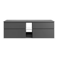 WASCHBECKENUNTERSCHRANK - 150 cm x 50 cm - holz - grau Magdalena - Grau, Holz (150/46/50cm) - Vente-Unique