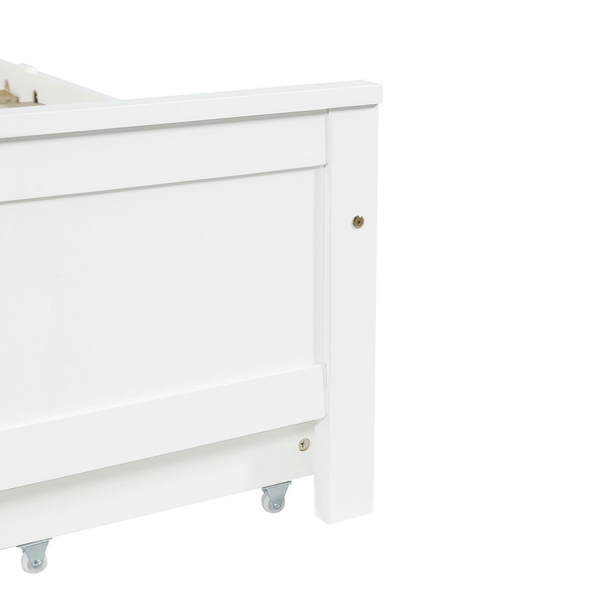 HOLZBETT 90/200 cm weiß mit Stauraum aus Kiefer - Weiß, Holz (90/200cm) - OKWISH