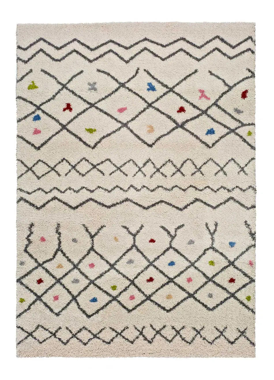 HOCHFLORTEPPICH Weiß Kasbah 80/150 cm - Multicolor/Weiß, Naturmaterialien/Textil (80/150cm) - Atticgo