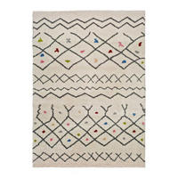 HOCHFLORTEPPICH Weiß Kasbah 133/190 cm - Multicolor/Weiß, Naturmaterialien/Textil (133/190cm) - Atticgo