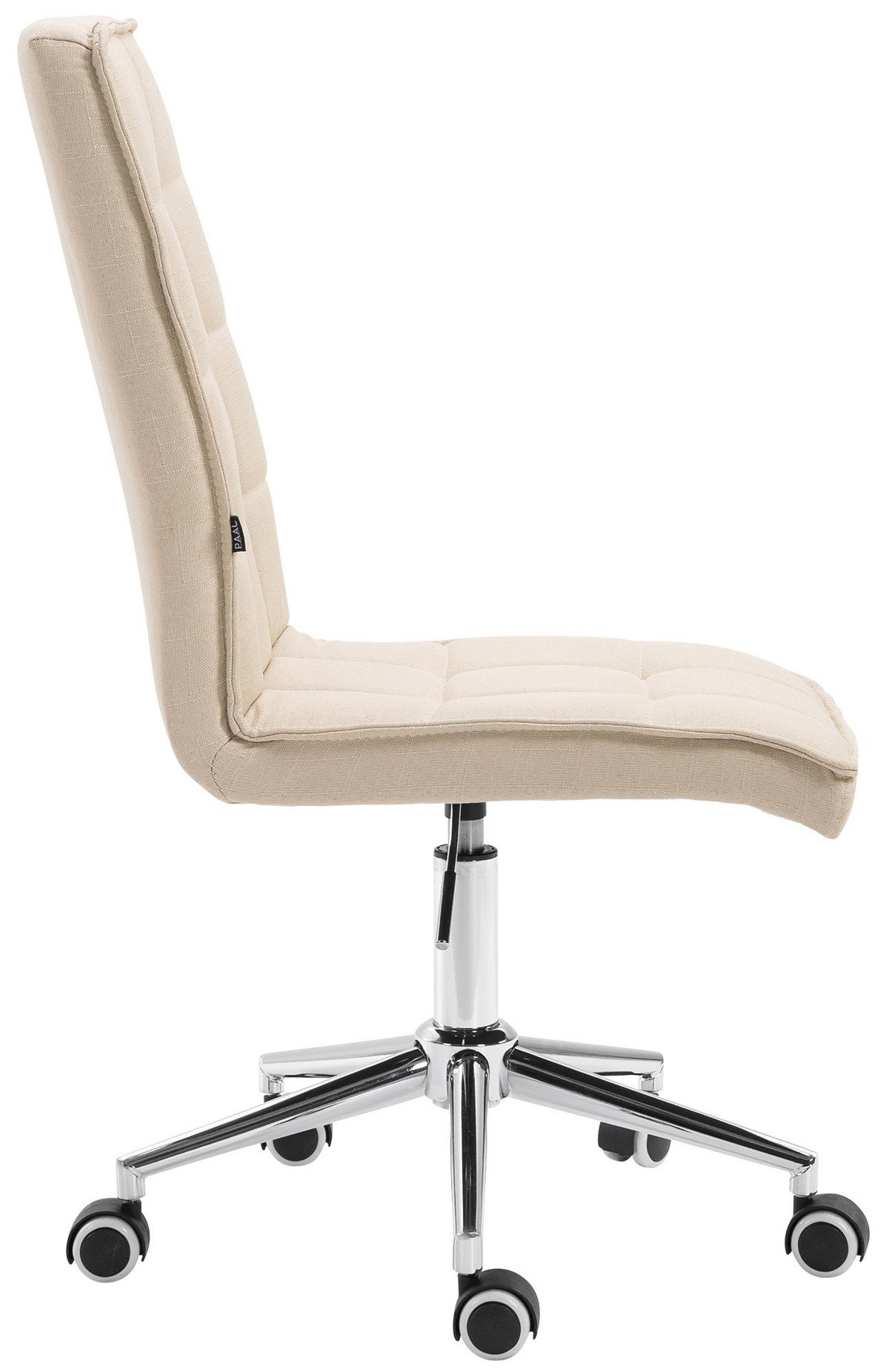 DREHSTUHL Stoff creme - Chromfarben/Creme, Textil/Metall (43/90/61cm) - CLP