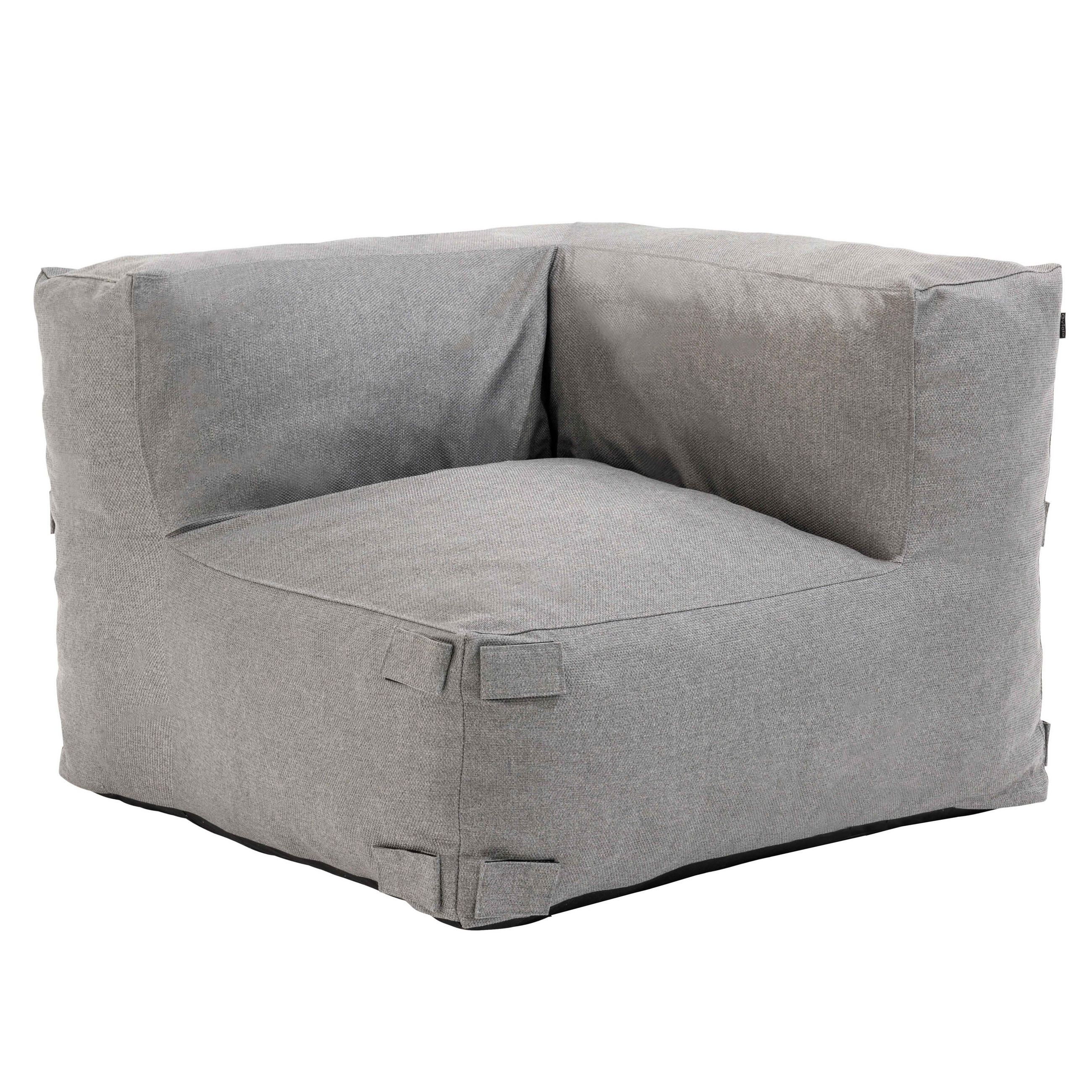 ECKSESSEL, Grau - Grau, Textil (85/65/85cm) - Oviala