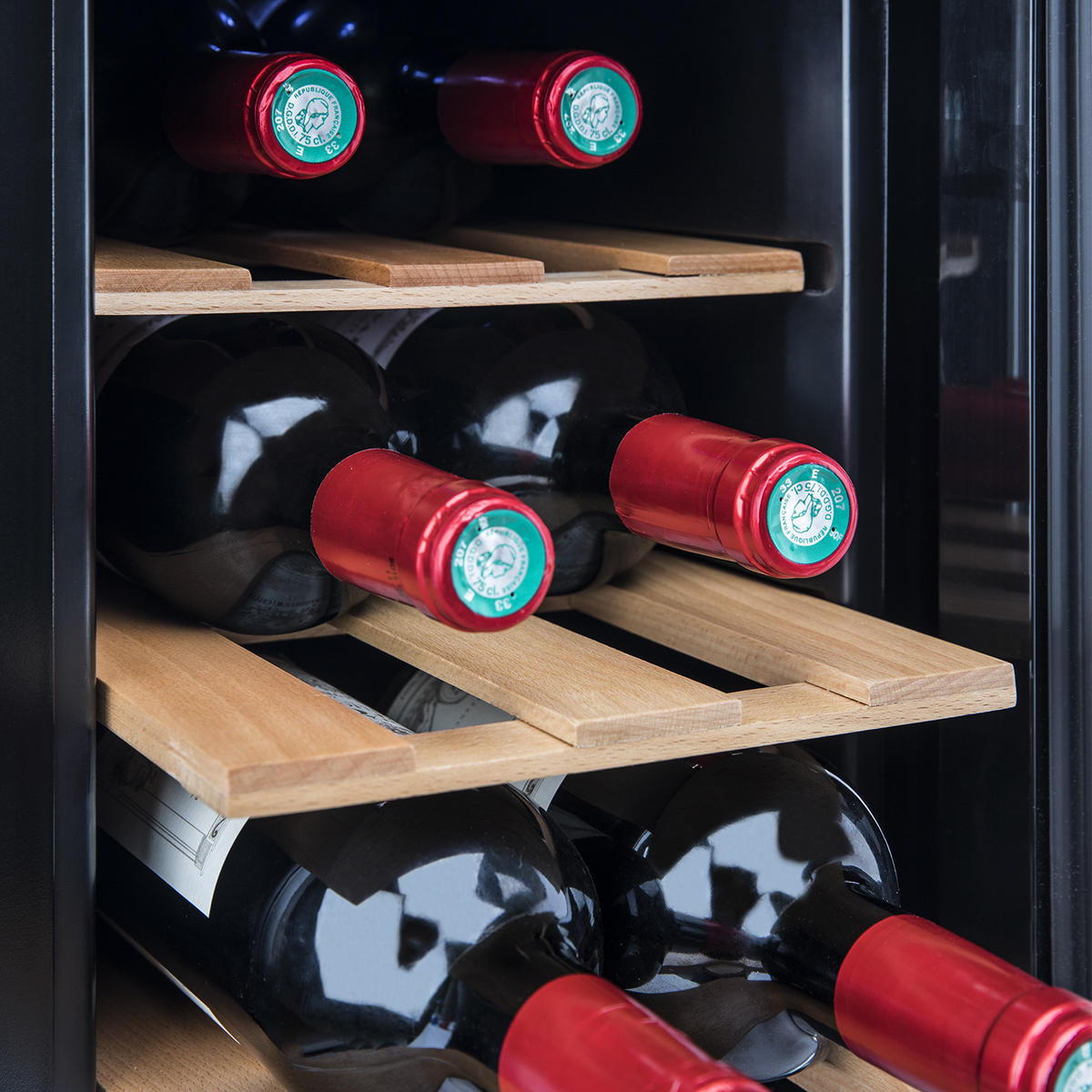 WEINKÜHLSCHRANK AGE6 Schwarz, 6 Flaschen - Schwarz, Metall (24.6/37.8/50cm) - HKoenig