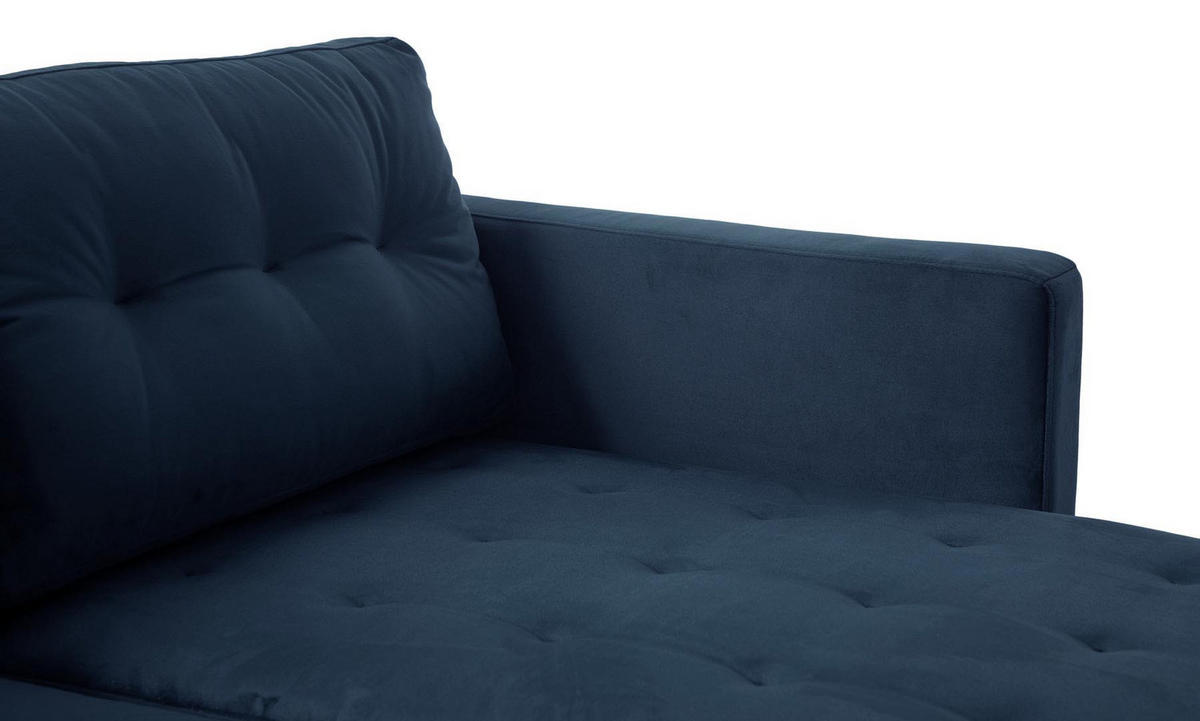 ECKSOFA Velours blau - Blau, Textil (219/151cm) - ebuy24