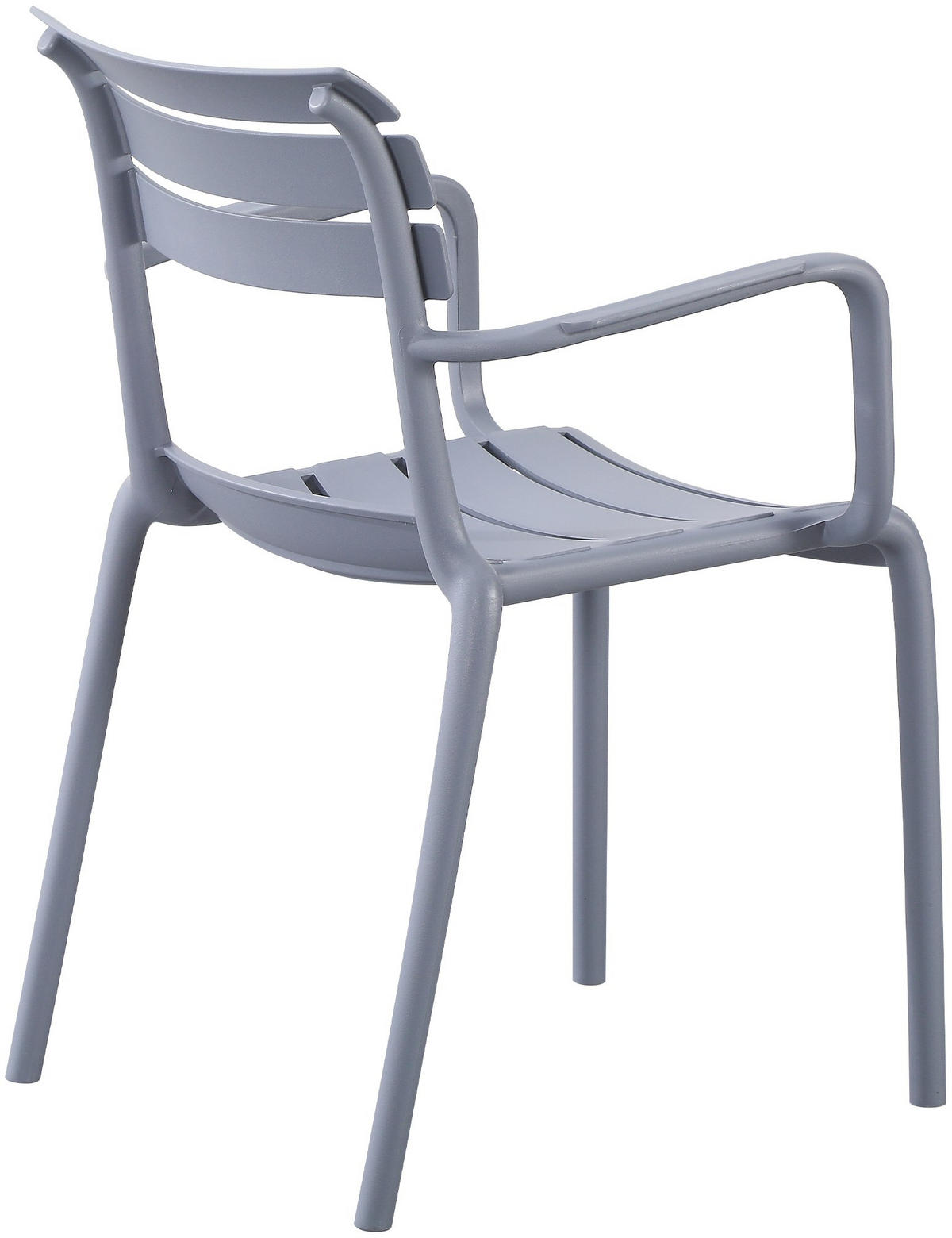 GARTENSTUHL Karl Armlehne 57x57x82cm Kunststoff Grau Stapelstuhl - Grau, Kunststoff (57/82/57cm) - DELUKE