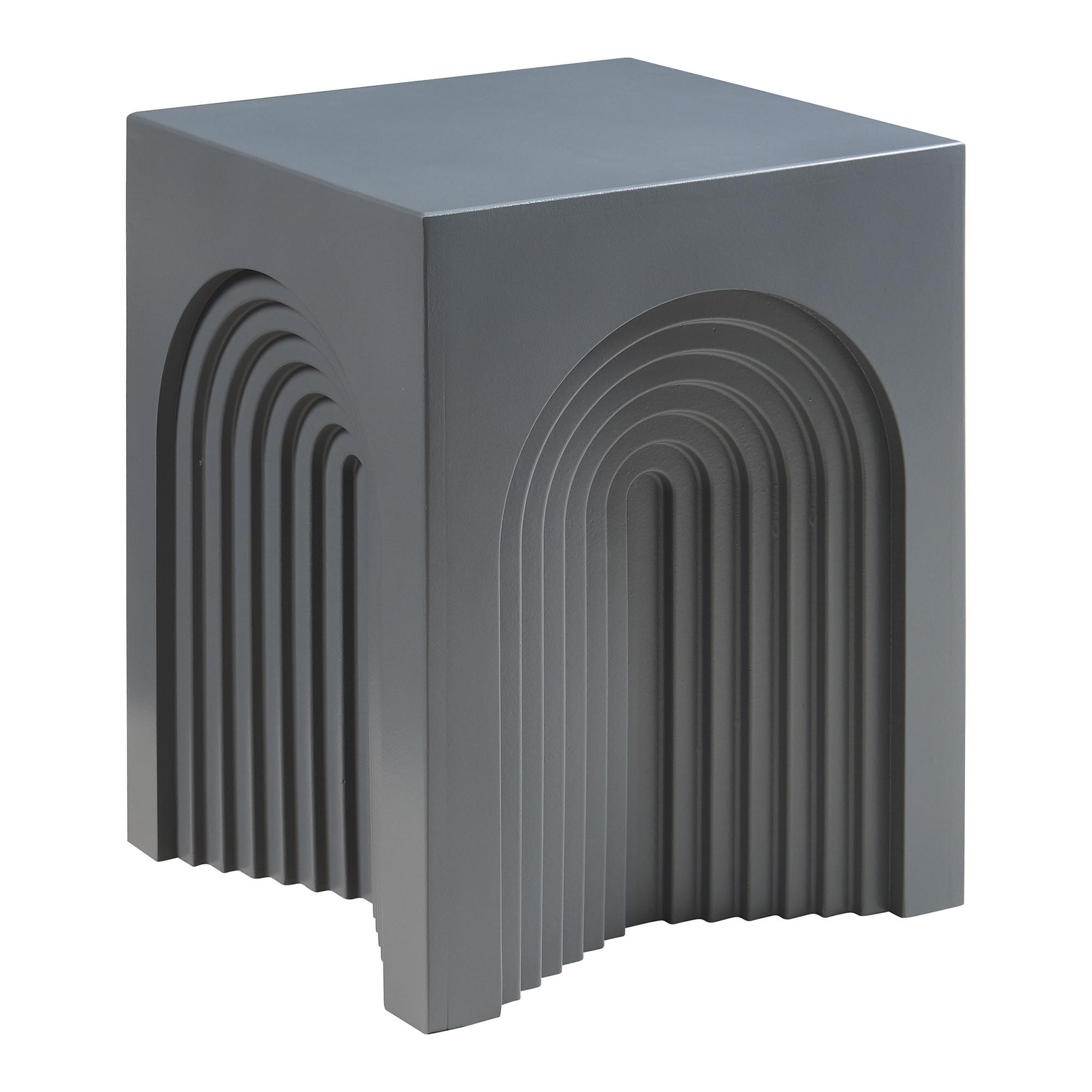 ODKLÁDACÍ STOLEK Elverumn - šedá, kompozitní dřevo (35/35/45cm) - [en.casa]