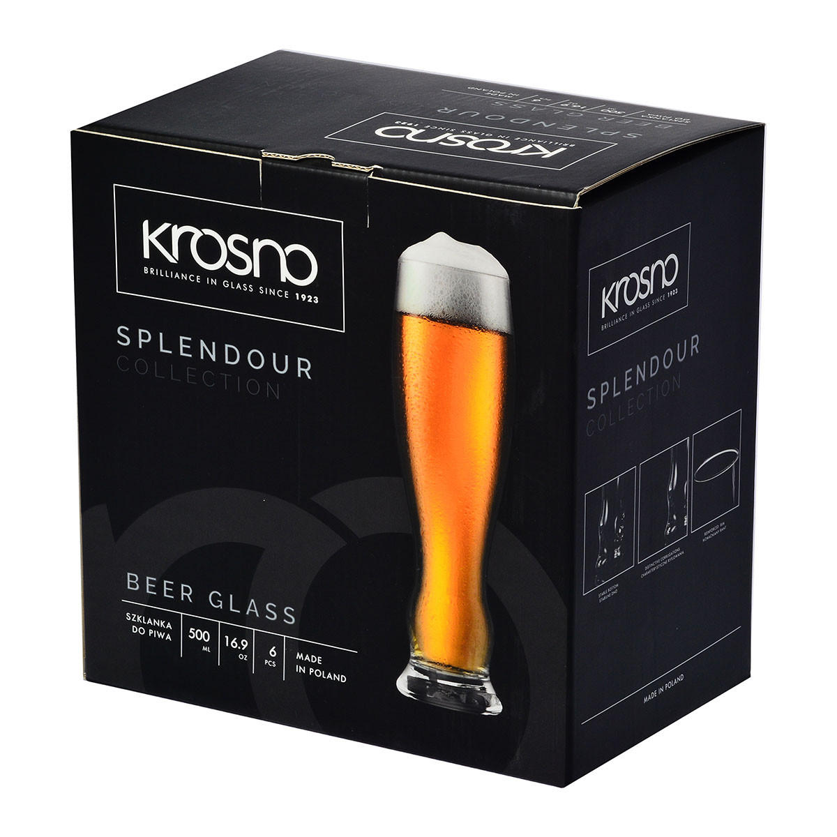 WEIZENBIERGLÄSER Splendour, 6er-Set, 500 ml - Transparent, Glas (0.5L) - Krosno Glass