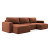 WOHNLANDSCHAFT Chenille Stoff Orange - Terra cotta/Schwarz, Kunststoff/Textil (332/79/149cm) - Makamii