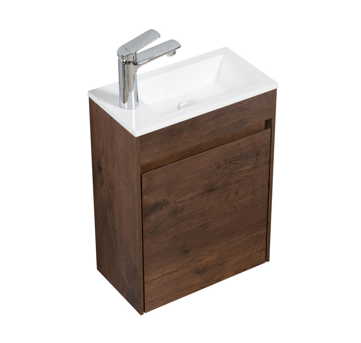 GÄSTE-WC-MÖBELSET Sinta 2 Teile Walnuss Braun - 40 x 22 x 54 cm - Walnussfarben/Braun, Holz (40/54/22cm) - Badplaats
