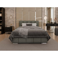 POLSTERBETT Zaira 140x200cm – Elegantes Polsterbett für modernen Wohnstil , ZONIERTE MULTI-TASCHEN-FEDERKERN (24cm), grau - Grau, Holz (120/200cm) - Homesy
