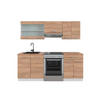 KÜCHENZEILE R-Line Sonoma/Weiß 200 cm, AP Eiche - Weiß/Sonoma Eiche, Holzwerkstoff (200/81.6/60cm) - Vicco