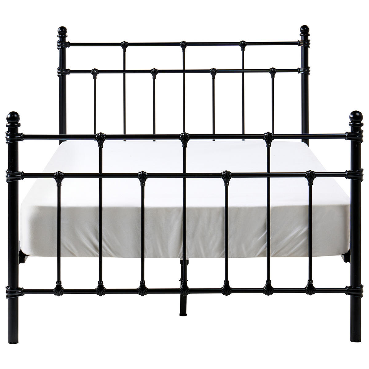 BETT mit Lattenrost 120/200 cm Schwarz Lynx - Schwarz, Metall (120/200cm) - Beliani