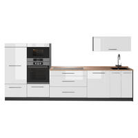 KUHINJA Fame-Line, Bela visok sijaj/Antracit, 340 cm, DP Hrast - bela/visoki sijaj, leseni material (340/153.6/60cm) - Vicco