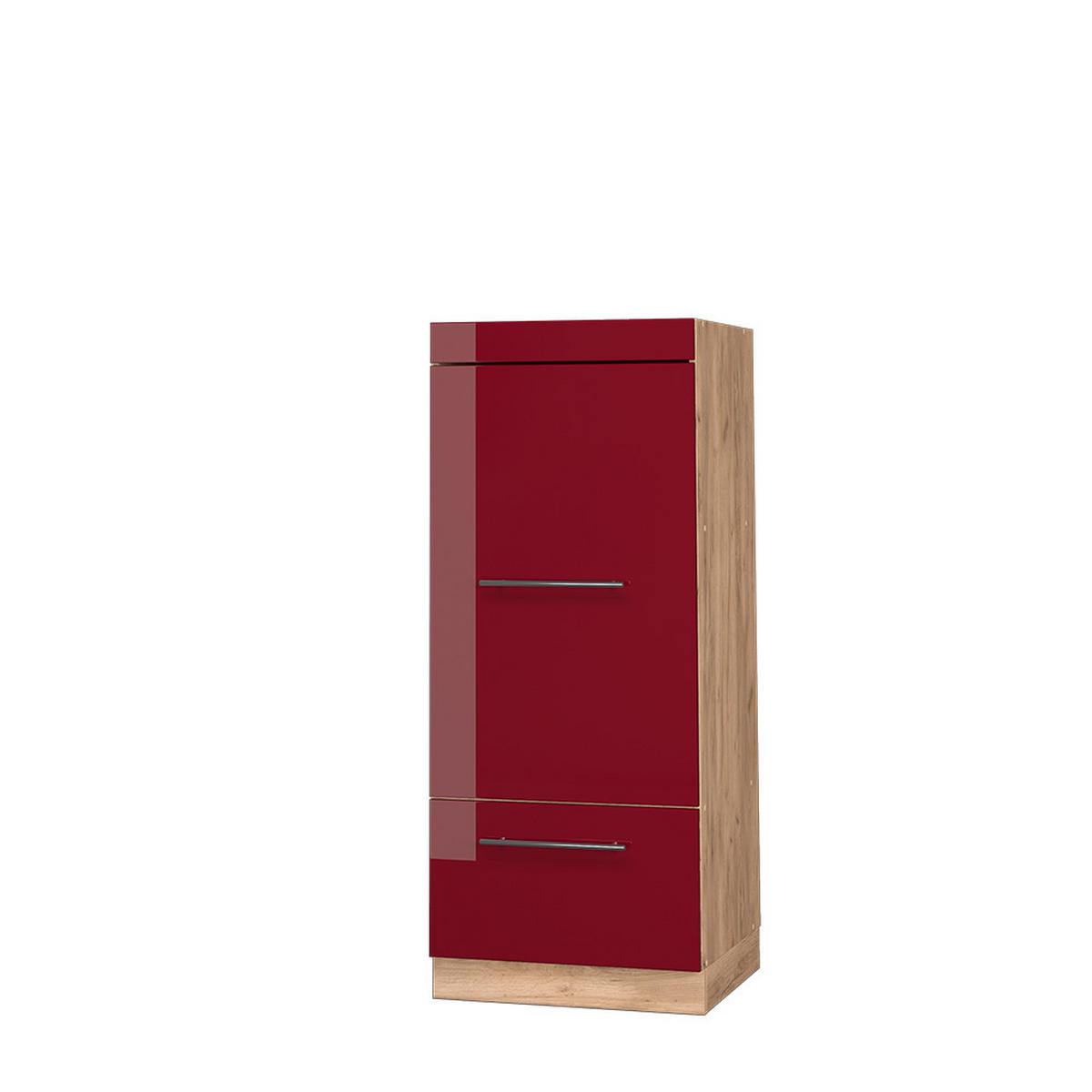 MIKROWELLENSCHRANK Fame-Line Bordeaux Hochglanz 60 cm - Honigeiche/Bordeaux, Holzwerkstoff (60/153.6/58.1cm) - Vicco