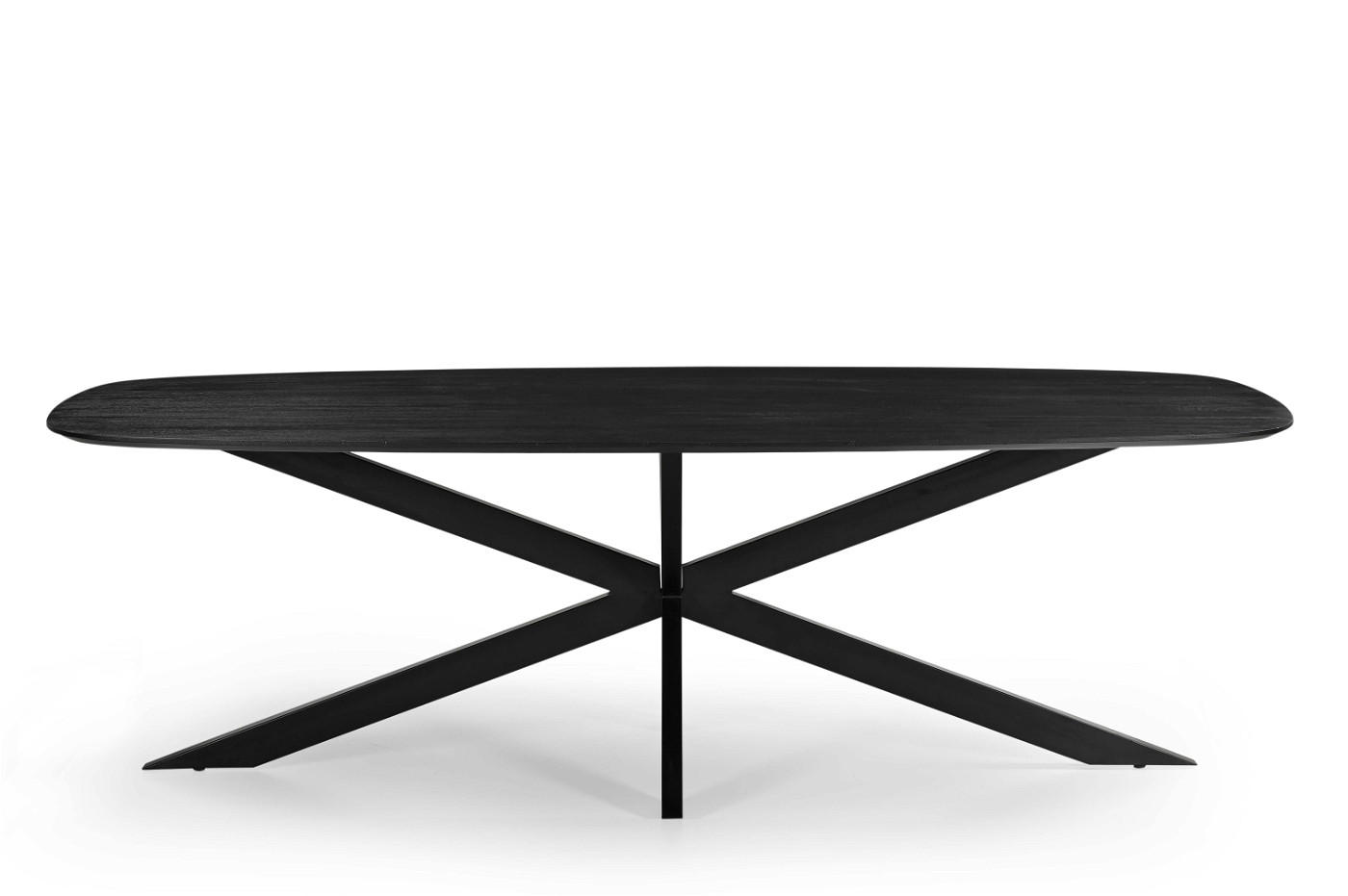 ESSTISCH oval aus Mangoholz 240cm, schwarz - Schwarz, Metall (240/100/76cm) - Giga Meubel