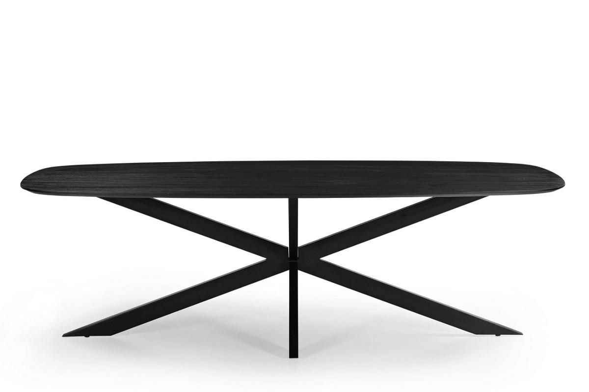 ESSTISCH oval aus Mangoholz 240cm, schwarz - Schwarz, Metall (240/100/76cm) - Giga Meubel