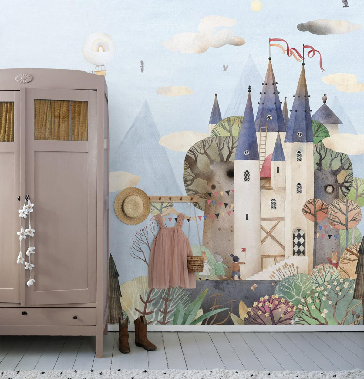 FOTOTAPETE Märchenschloss 3.5 x 2.79 m - Multicolor, Papier (350/279cm) - ESTAhome