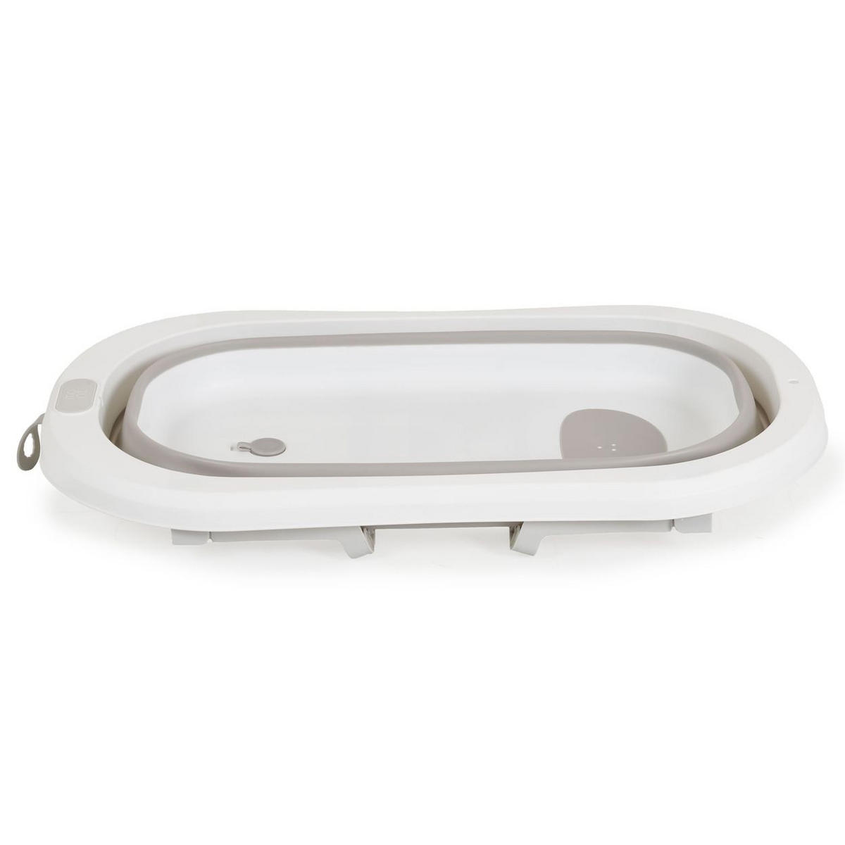 BABYBADEWANNE Palma faltbar grau 3-teilig Badekissen Schwamm Ablaufloch Stöpsel - Grau, Kunststoff (42/74cm) - Moni