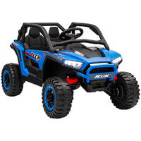 KINDERAUTO Elektro-UTV, 5-7 km/h, 2-Sitzer, Fernbedienung, Musik, Lichter, 1h Fahrtdauer, Blau - Blau, Kunststoff/Metall (117/72/67cm) - AIYAPLAY