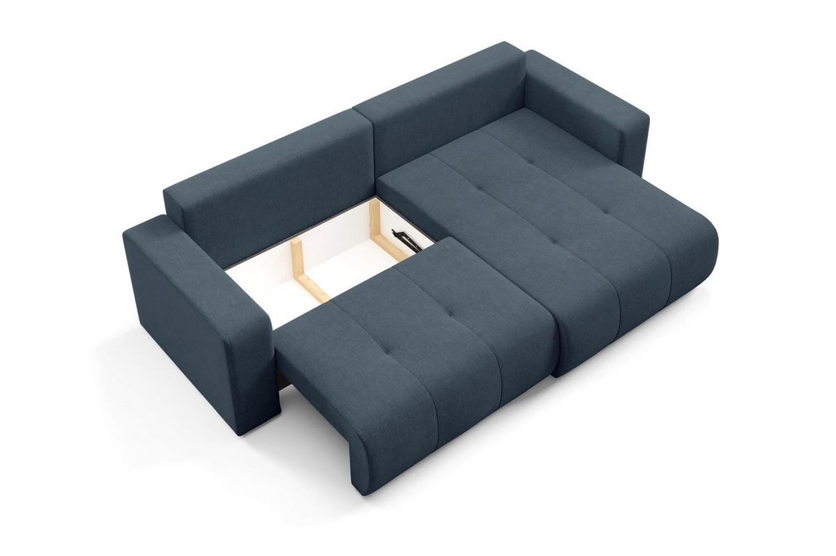 ECKSOFA Augusto - Blau, Holzwerkstoff/Textil (244/149cm) - Fun Möbel