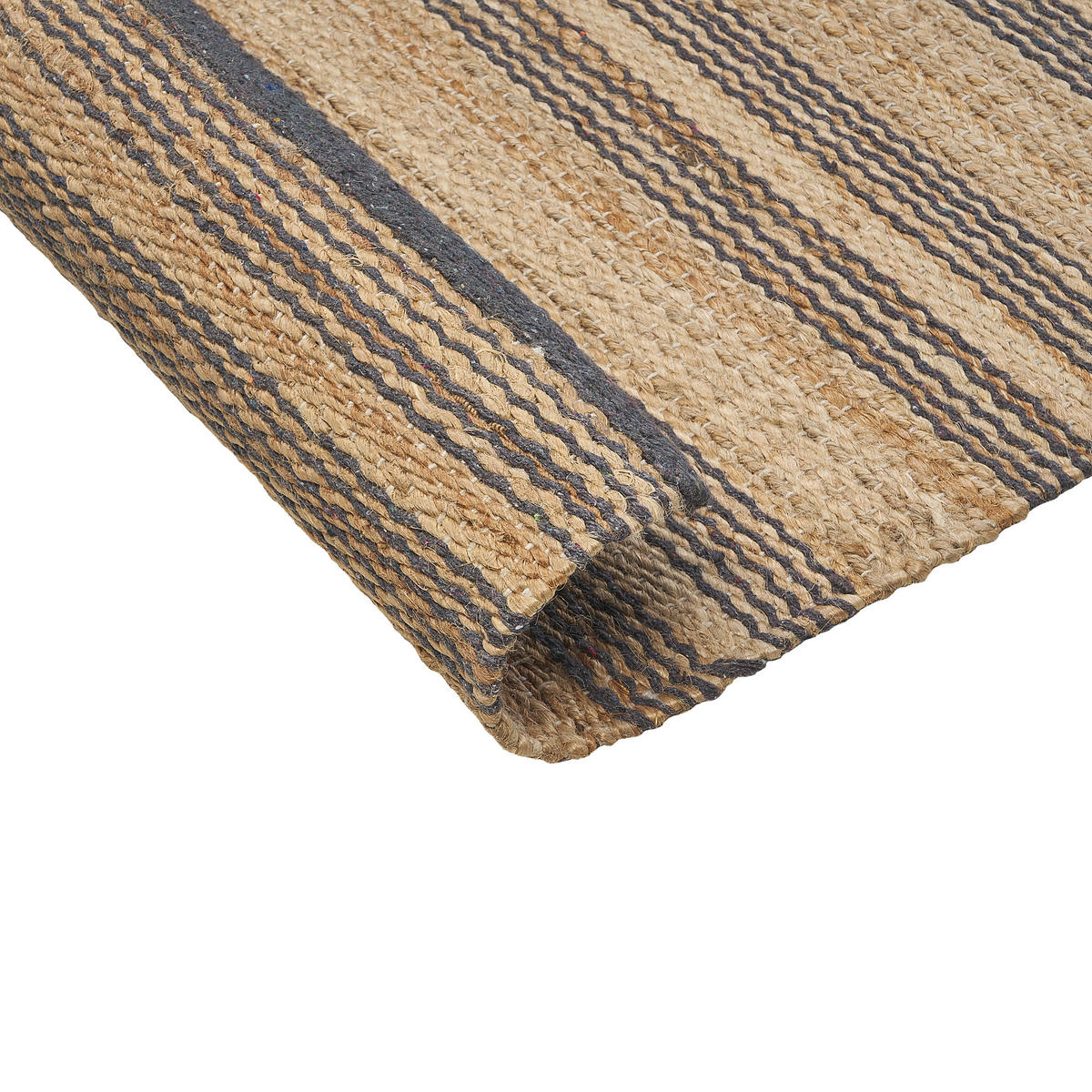 TEPPICH geflochten Budho 230/160 cm - Grau, Naturmaterialen (160/230cm) - Beliani