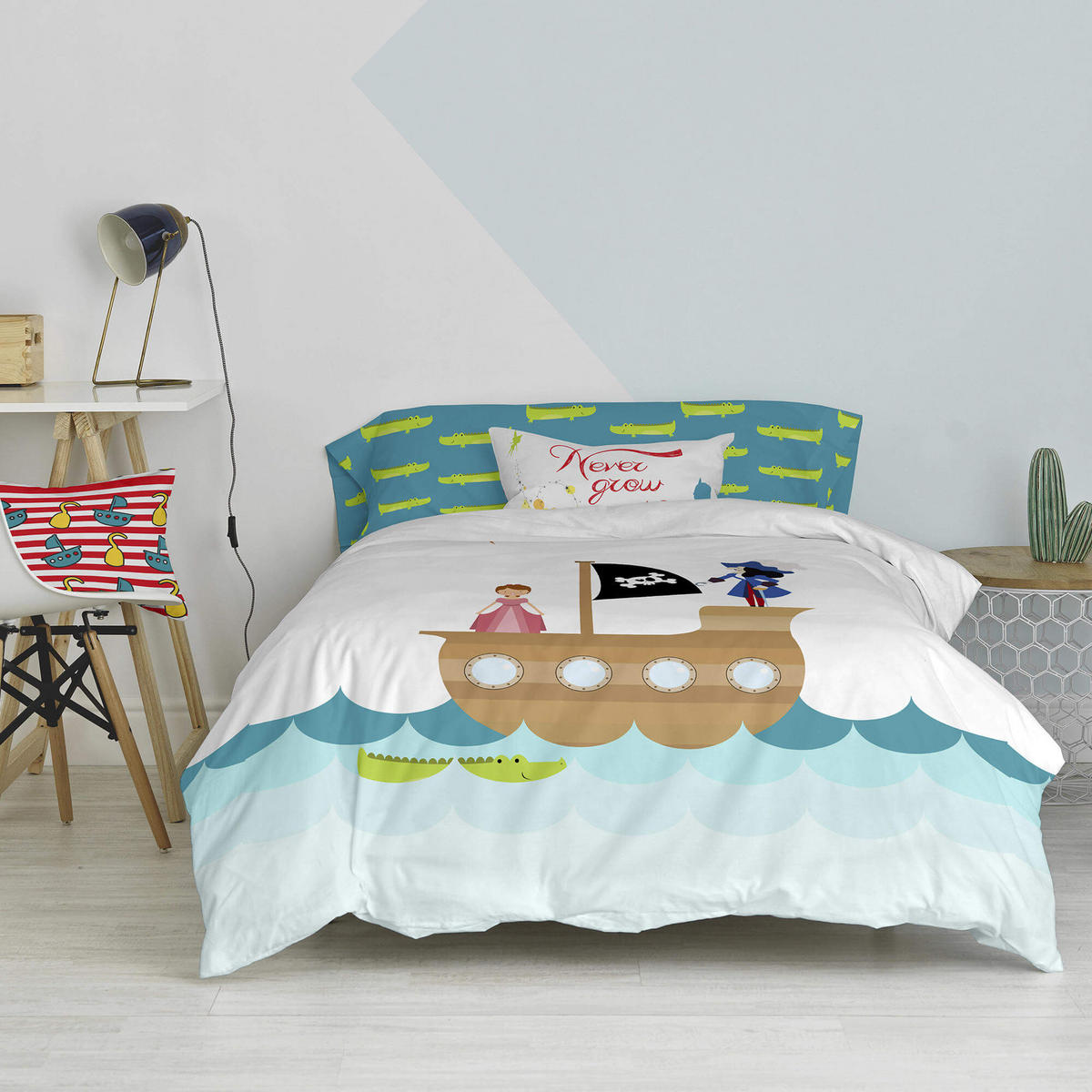 BETTBEZUG 2er-Set teiliges flying boy 135/140x200 cm (standardgrösse) mehrfarbig - Multicolor, Textil (140/200cm) - Happy Friday