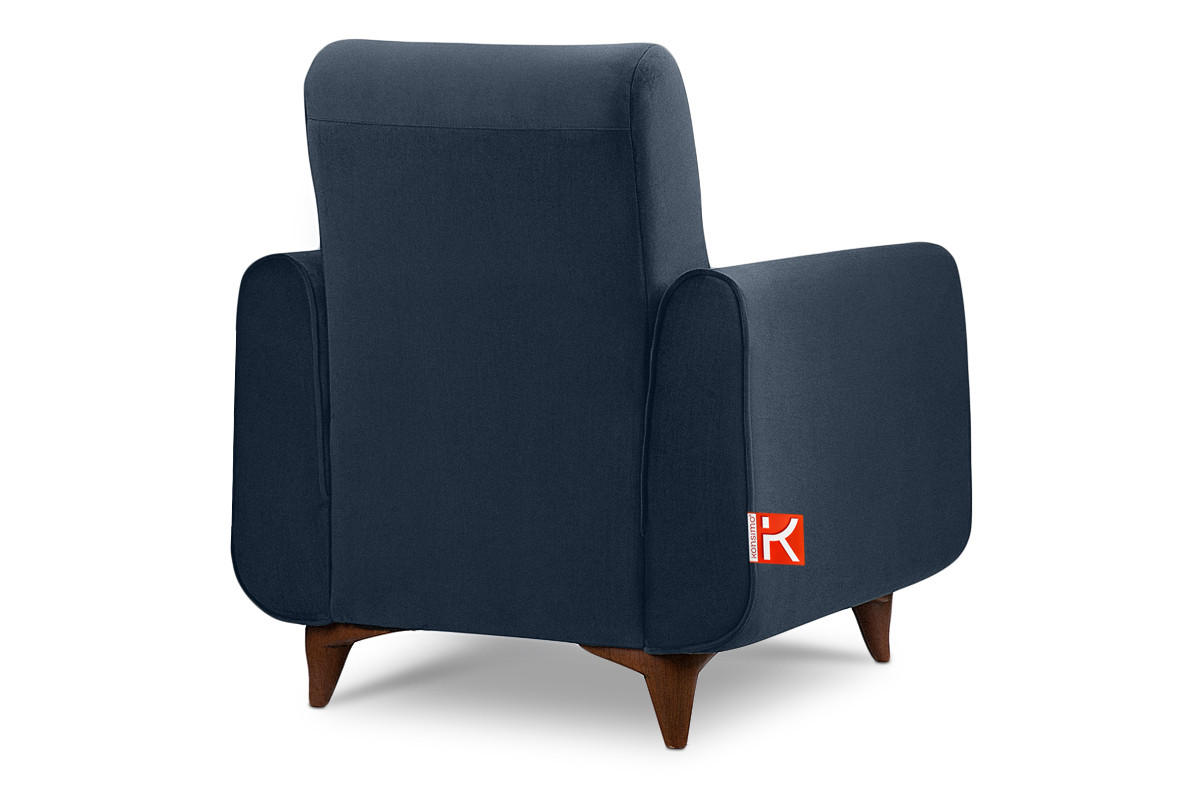 SESSEL GUSTAVO mit Armlehnen, blau - Blau/Braun, Holz/Holzwerkstoff (83/95/92cm) - KONSIMO®