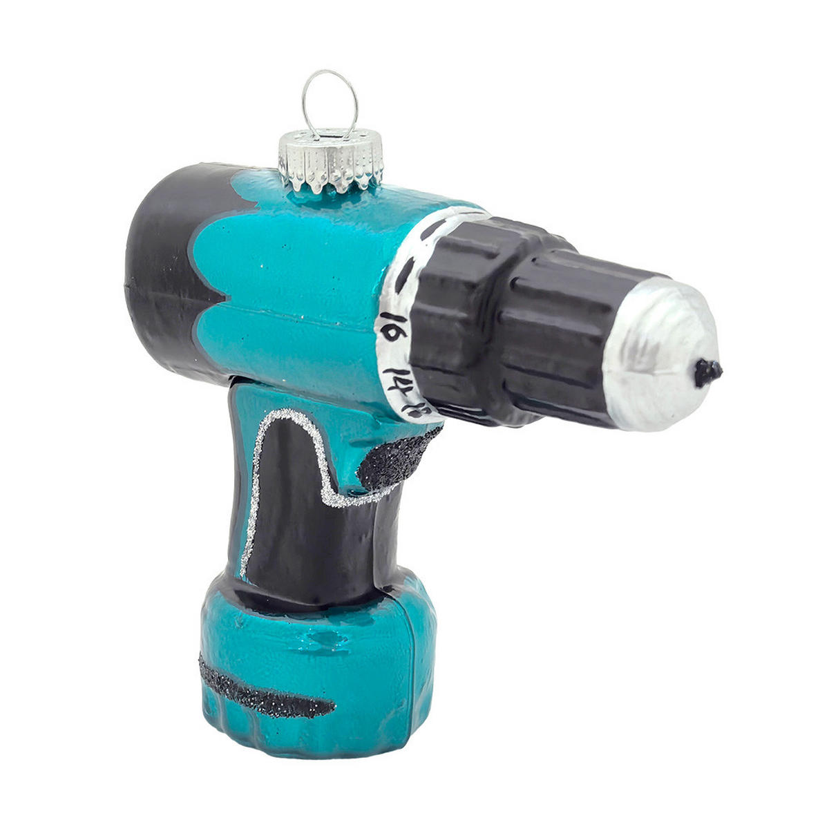 CHRISTBAUMSCHMUCK Bohrmaschine Blau 12cm (Glas / 1 Stk.) - Blau, Glas (9/12/4cm) - Krebs Glas Lauscha