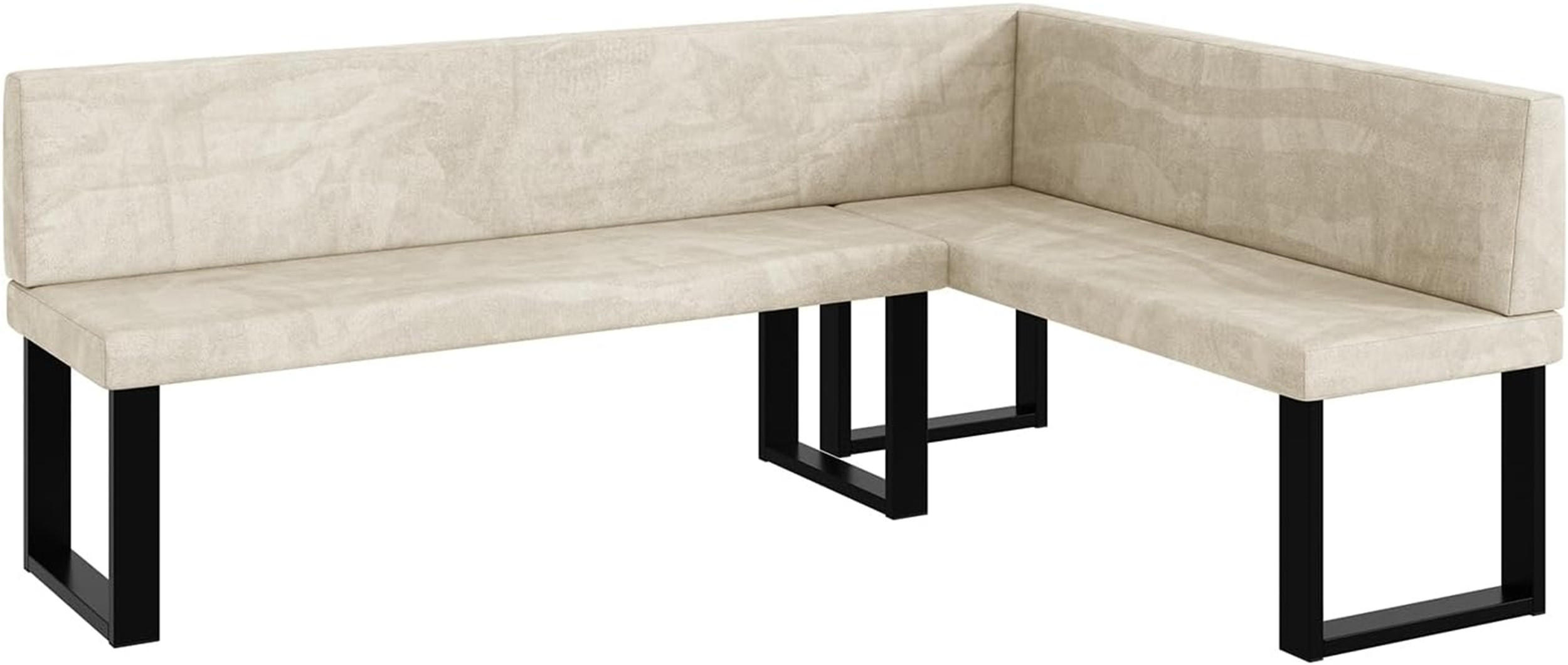 ECKBANK TONI_U - Creme, Textil (142/196cm) - Meblini