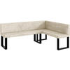 ECKBANK TONI_U - Creme, Textil (142/196cm) - Meblini