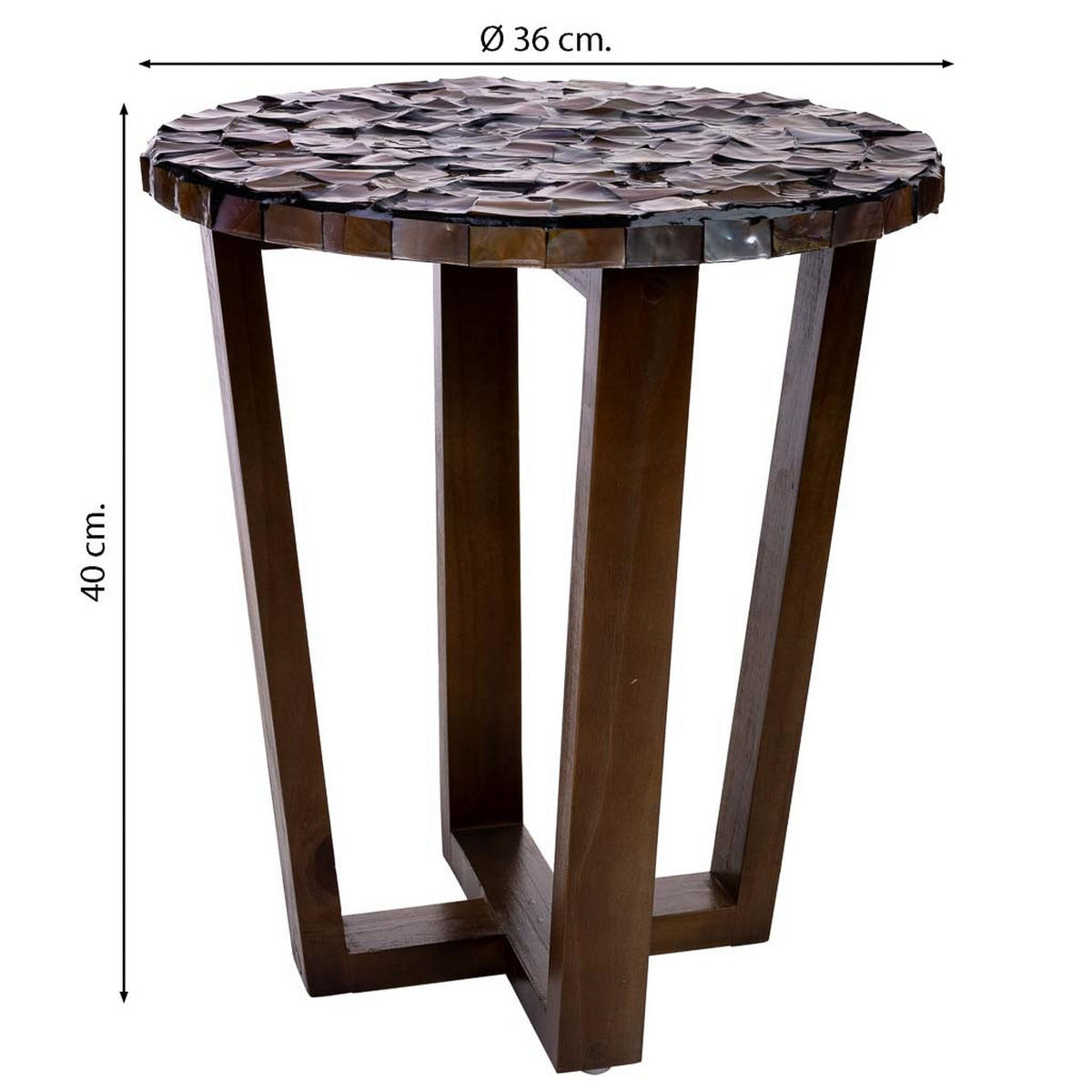 TISCH aus Holz, braun, 36x40cm - Braun, Holz (36/36/40cm) - Wanderlust